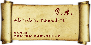 Vörös Adeodát névjegykártya